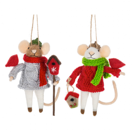 ORNAMENT, 4.75"H MOUSE ASORT