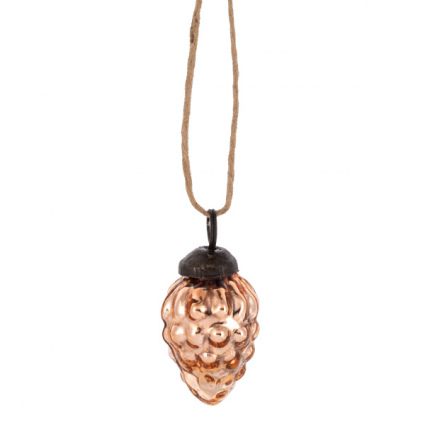 Copper Mercury Pinecone Ornament 2.25"