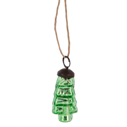 ORNAMENT,2.25"GREEN MERCURY TREE