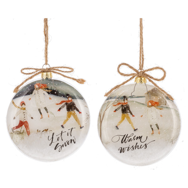 ORNAMENT,4.5"GLITTER SKATER DISK