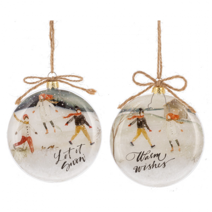 ORNAMENT,4.5"GLITTER SKATER DISK