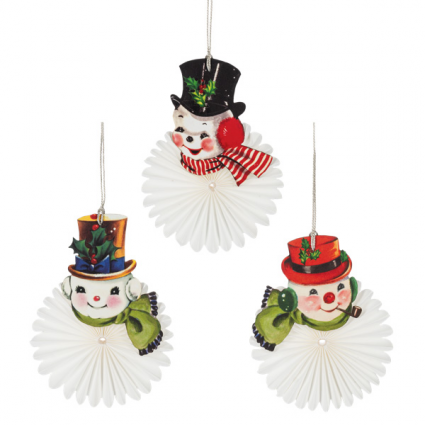ORNAMENT, 4.5" VINTAGE SNOWMAN