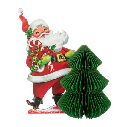 SANTA, 8"H VINTAGE HONEYCOMB