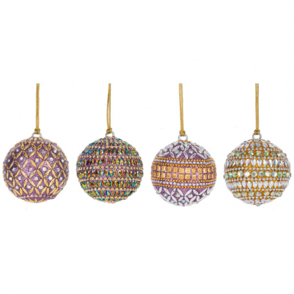 Beaded Holiday Ball Ornament 2.5" (sold seperately)
