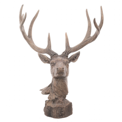 DEER, 19.5"H CARVED BUST