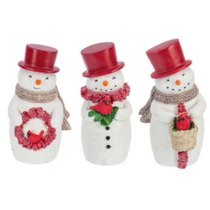 SNOWMAN, 5"H W/TOP HAT ASORTMENT