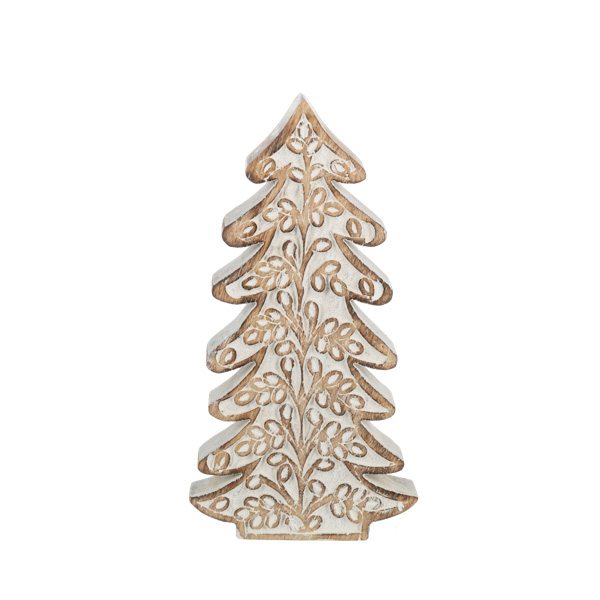 Wooden Scroll Work Tree 9"H
