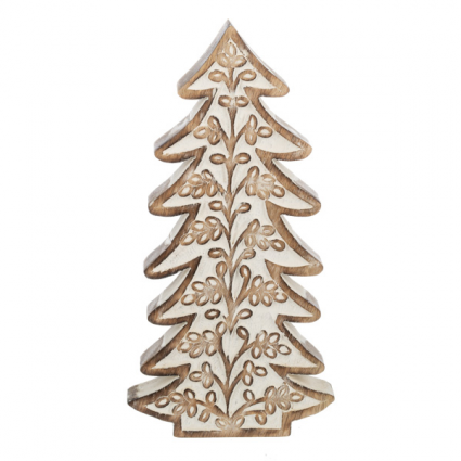 TREE, 11"H WOODEN SCROLL WORK