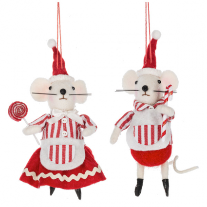 ORNAMENT, 7" MOUSE ASORTMENT