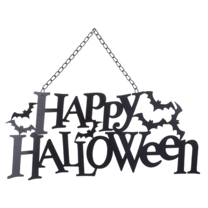 Happy Halloween with Bats Wall Decor