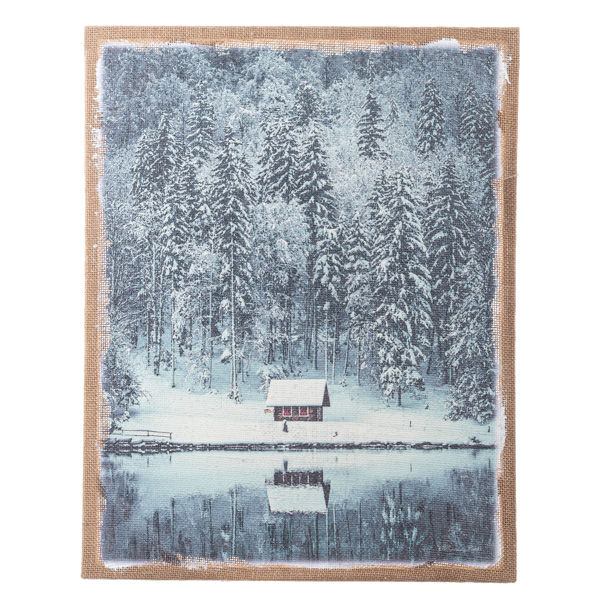 WALL DECOR, 20" CABIN IN WOODS