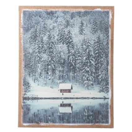 WALL DECOR, 20" CABIN IN WOODS
