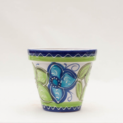 Spanish Blue Bloom Pot 7"