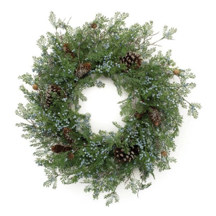 Mixed Juniper Wreath 26"