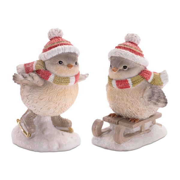 BIRD, 5" W/HAT & SCARF ASORT