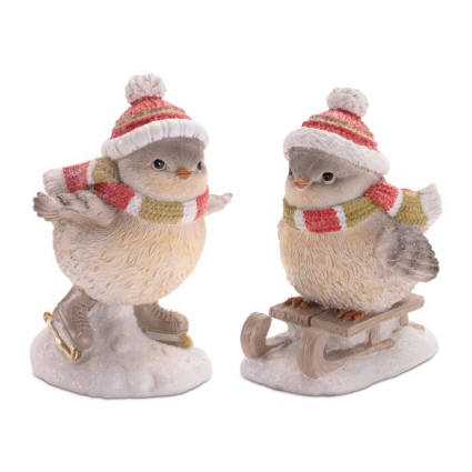 BIRD, 5" W/HAT & SCARF ASORT