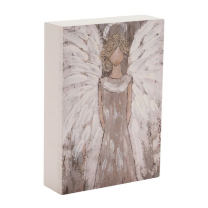 WALL DECOR, 7"H ANGEL BLOCK