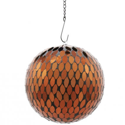 Shiny Copper Hanging Glass Globe 8"
