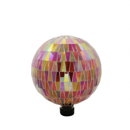 Red Tile Glass Globe with Hanging Chain 10"