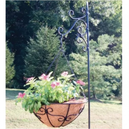 Black Double Fleur-De-Lis Shepards Hook 82"