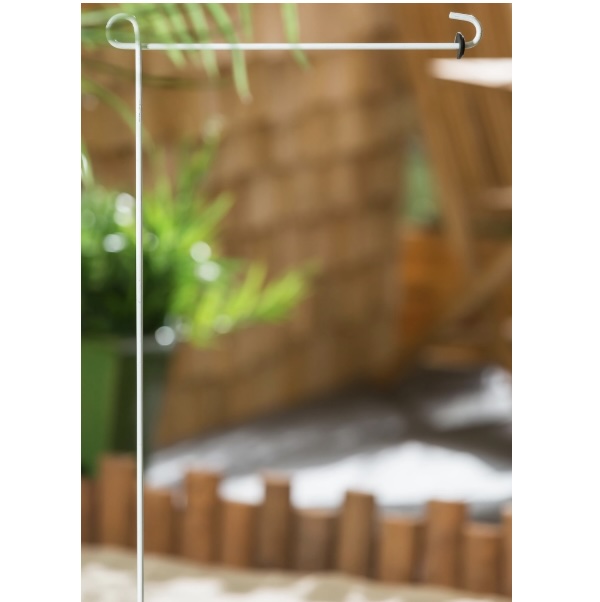 White Mini Garden Flag Stand