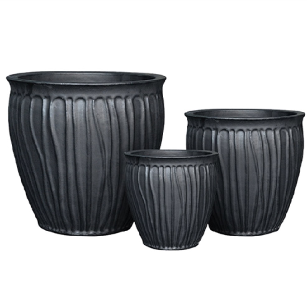 Basslet Pots - Matte Black 11"W