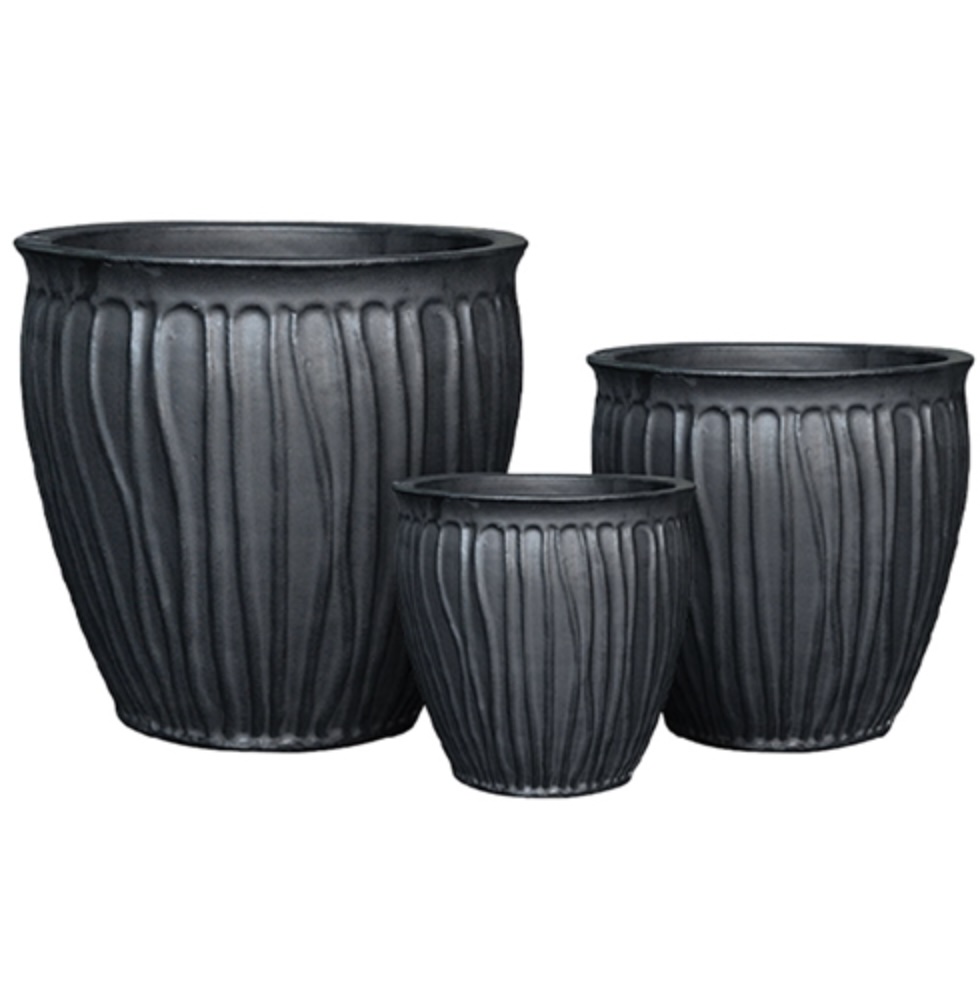 Basslet Pots - Matte Black 15"W