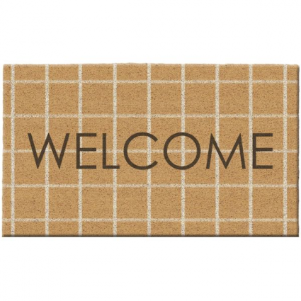 Welcome Windowpane Doormat