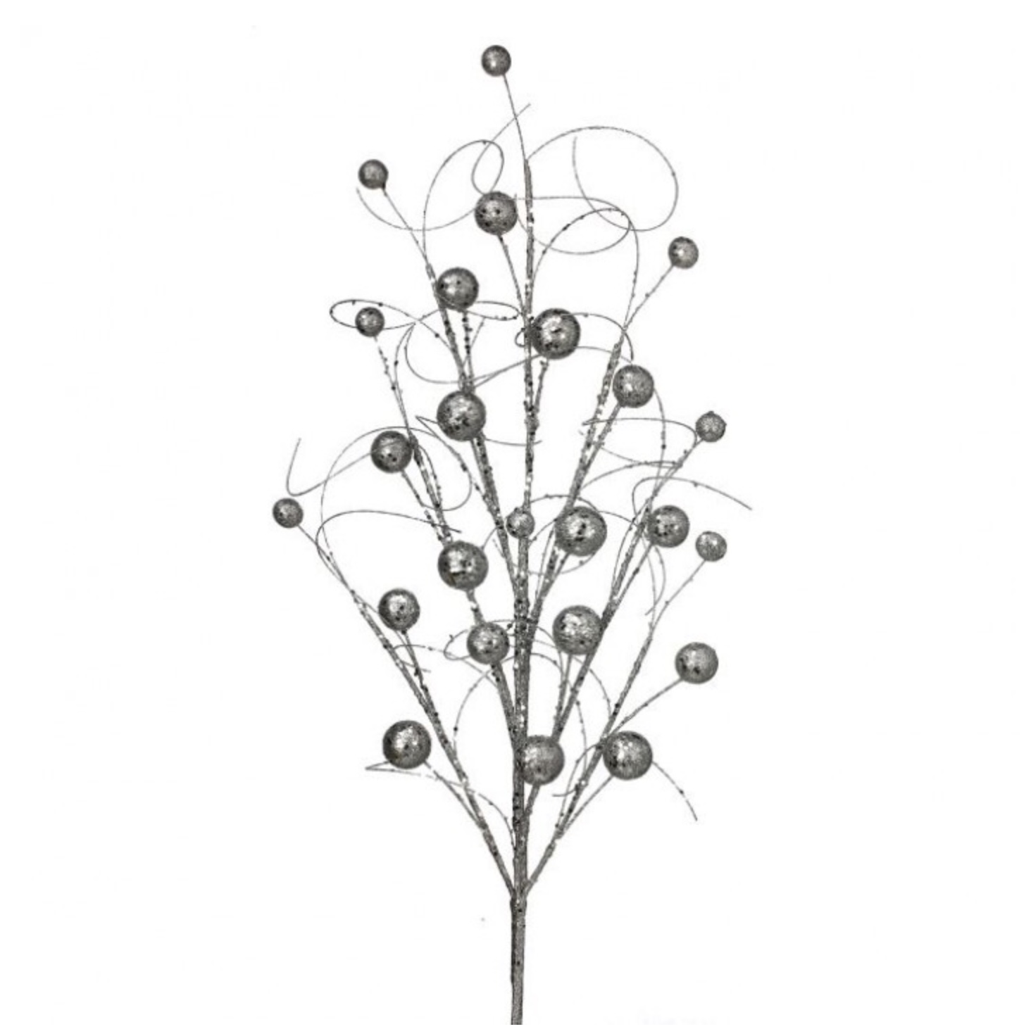 Wispy White Ball Glitter Spray 34"