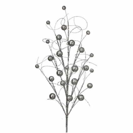 Wispy White Ball Glitter Spray 34"