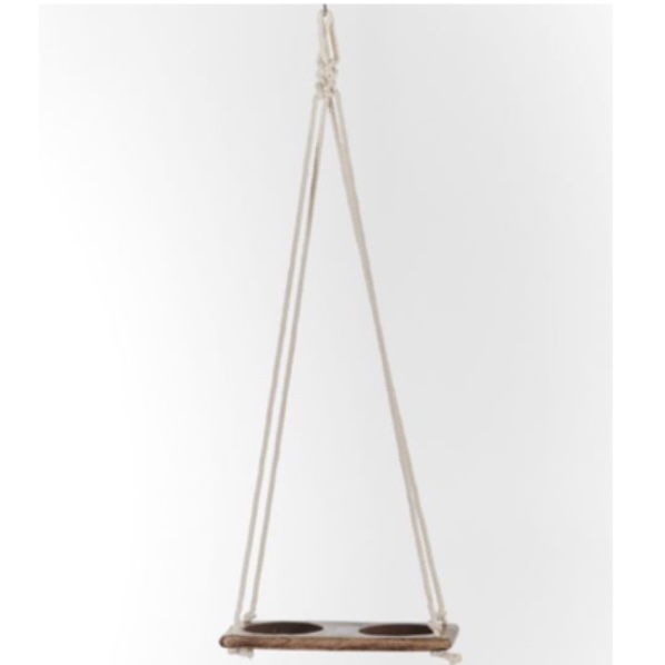 Hanging Wood Wall Table with Cutout 12"