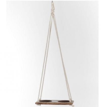 Hanging Wood Wall Table with Cutout 12"