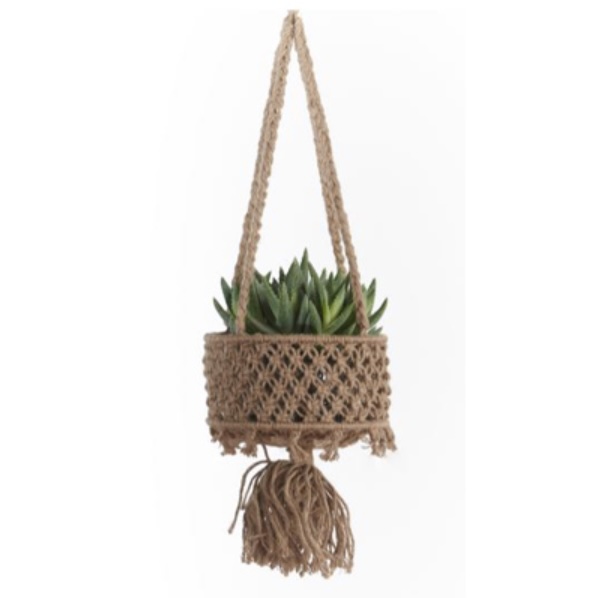 Jute Utility Basket Wall Hanger 34"
