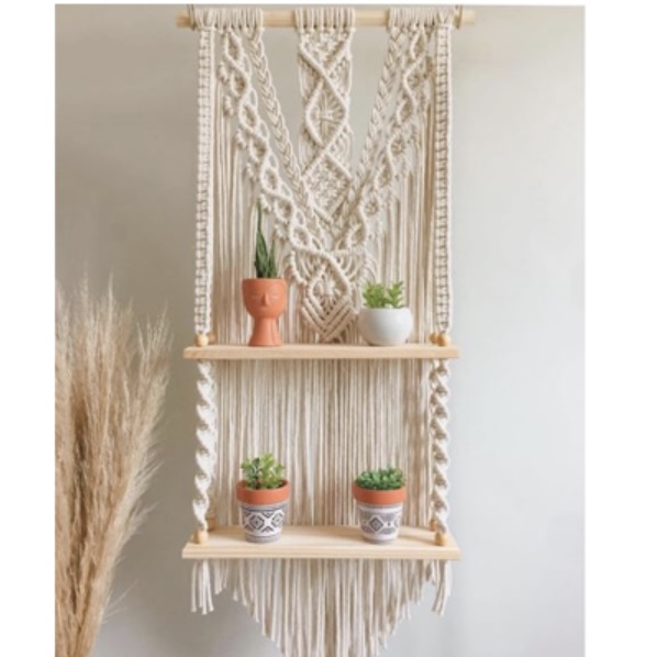 Macrame Two Tier Hanging Table 
