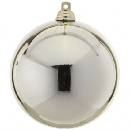Shiny Silver Ball Ornament 80mm Box of 6