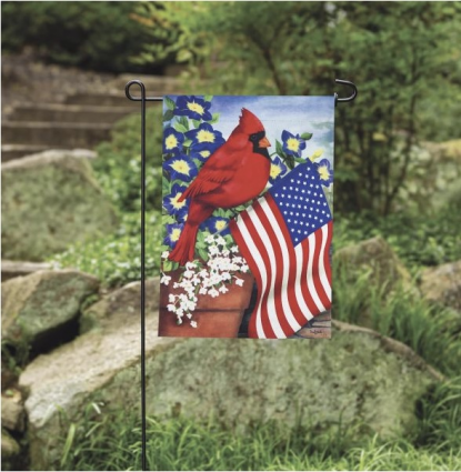 Cardinal Glory Suede Garden Flag