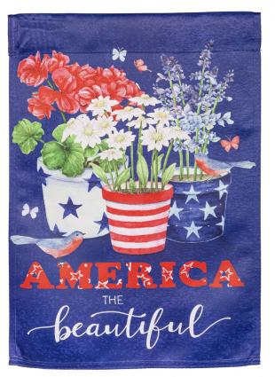 America the Beautiful Suede Garden Flag