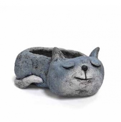 Blue Sleeping Cat Mini Planter