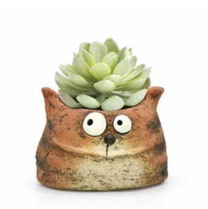 Harley the Tiger Cat Mini Planter
