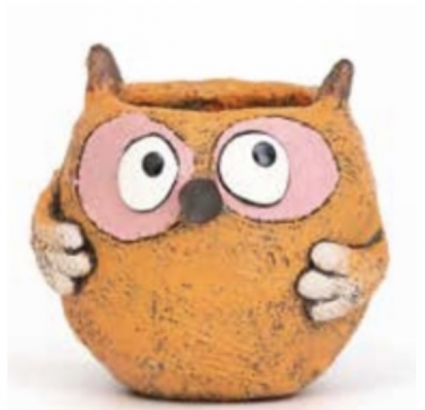 Hootie the Great Horned Owl Mini Planter