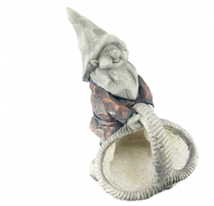 Gnome with a Basket Planter