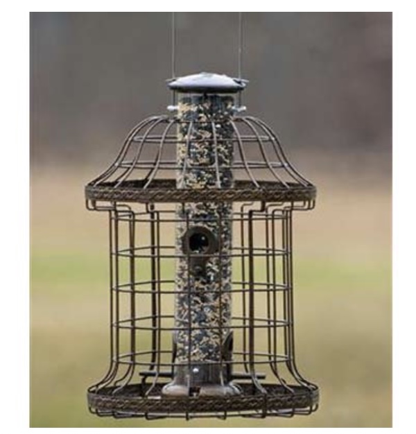 Designer Caged 4-Port Mixed Seed Tube Bird Feeder