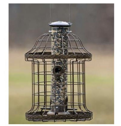 Designer Caged 4-Port Mixed Seed Tube Bird Feeder