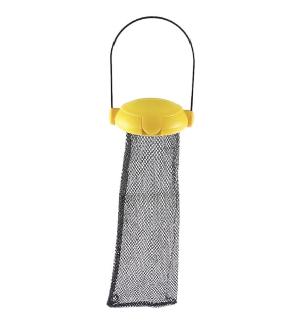 Yellow Flip Top Mesh Thistle Seed Birdfeeder
