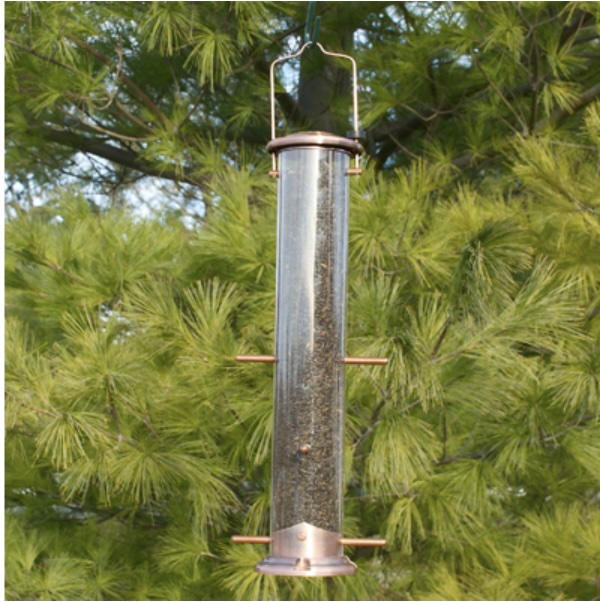 Brushed Copper 6 Port Nyjer Finch Feeder