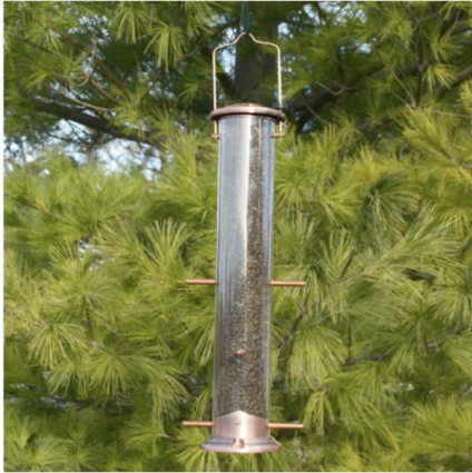 Brushed Copper 6 Port Nyjer Finch Feeder