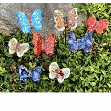 Small Ceramic Butterfly Plant Pick