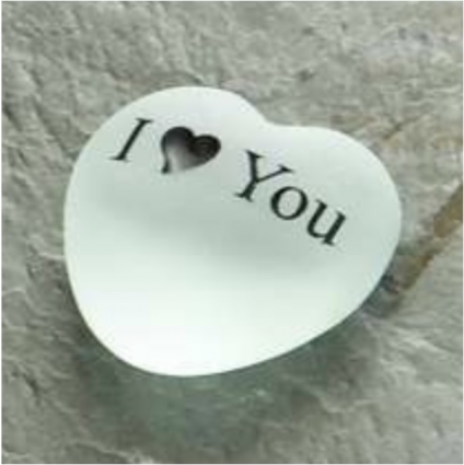I Love You Sea Glass Heart 