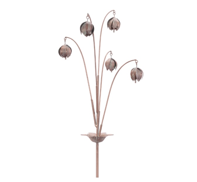 Iron Floral Garden Stake 42"H