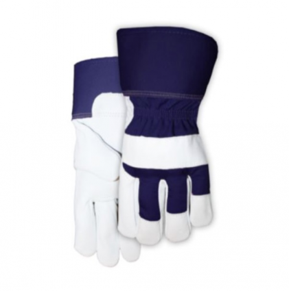 Blue Goatskin Palm with Canvas Back Glove